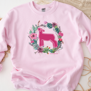 Cactus Wreath Lamb Crewneck (S-3XL) - Multiple Colors!