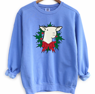 Southdown Lamb Christmas Wreath Crewneck (S-3XL) - Multiple Colors!