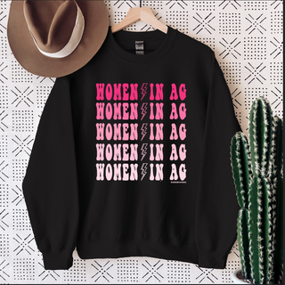 Women In Ag Bolt Crewneck (S-3XL) - Multiple Colors!