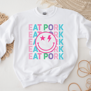 Eat Pork Line Smile Crewneck (S-3XL) - Multiple Colors!