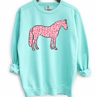 Pink Cheetah Horse Crewneck (S-3XL) - Multiple Colors!