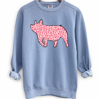 Pink Cheetah Pig Crewneck (S-3XL) - Multiple Colors!