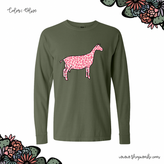 Pink Cheetah Dairy Goat LONG SLEEVE T-Shirt (S-3XL) - Multiple Colors!