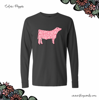 Pink Cheetah Steer LONG SLEEVE T-Shirt (S-3XL) - Multiple Colors!