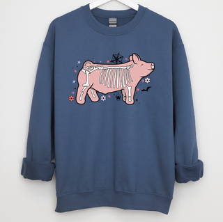 Skeleton Pig Crewneck (S-3XL) - Multiple Colors!