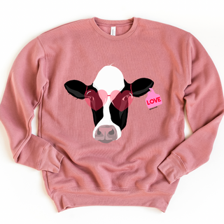 Love Struck Dairy Cow Crewneck (S-3XL) - Multiple Colors!