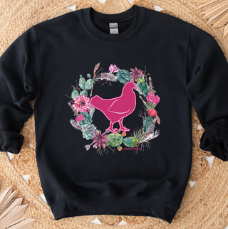 Chicken Cactus Wreath Crewneck (S-3XL) - Multiple Colors!