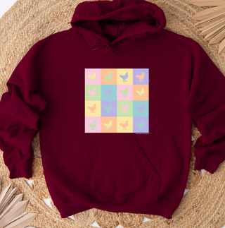 Pastel Checker Chicken Hoodie (S-3XL) Unisex - Multiple Colors!