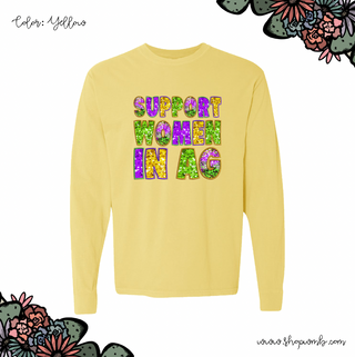 Mardi Gras Support Women In Ag LONG SLEEVE T-Shirt (S-3XL) - Multiple Colors!