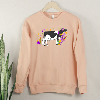 Dairy Cow Mardi Gras Crewneck (S-3XL) - Multiple Colors!