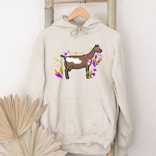 Dairy Goat Mardi Gras Hoodie (S-3XL) Unisex - Multiple Colors!