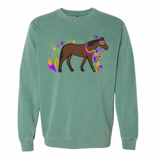 Horse Mardi Gras Crewneck (S-3XL) - Multiple Colors!