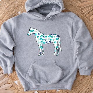 Turquoise Cheetah Horse Hoodie (S-3XL) Unisex - Multiple Colors!