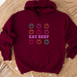 Retro Smile Eat Beef Hoodie (S-3XL) Unisex - Multiple Colors!