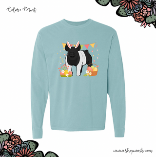 Spring Easter Pig LONG SLEEVE T-Shirt (S-3XL) - Multiple Colors!