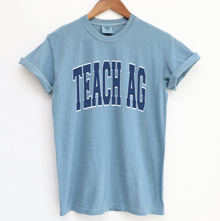 Big Varsity Teach Ag Blue ComfortWash/ComfortColor T-Shirt (S-4XL) - Multiple Colors!