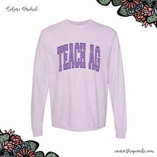 Big Varsity Teach Ag Purple LONG SLEEVE T-Shirt (S-3XL) - Multiple Colors!