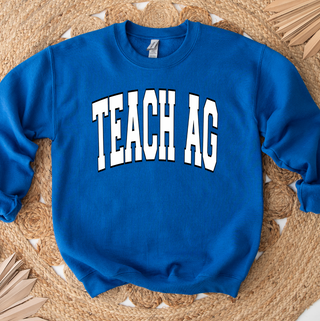 Big Varsity Teach Ag White & Black Crewneck (S-3XL) - Multiple Colors!