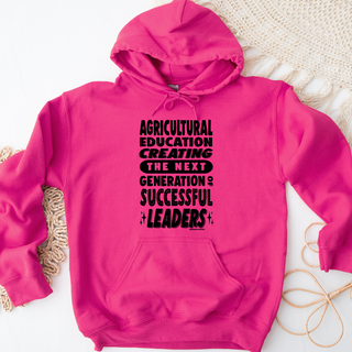 Agricultural Education: Creating Leaders Black Ink Hoodie (S-3XL) Unisex - Multiple Colors!