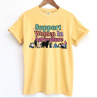 Support Women in Agriculture Illustration ComfortWash/ComfortColor T-Shirt (S-4XL) - Multiple Colors!