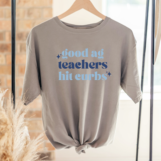 Good Ag Teachers Hit Curbs Blue ComfortWash/ComfortColor T-Shirt (S-4XL) - Multiple Colors!