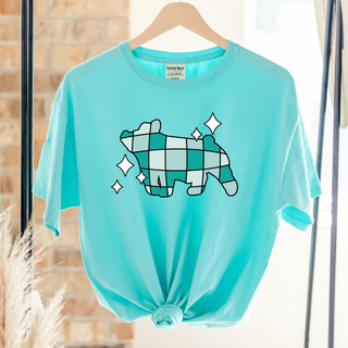 Turquoise Disco Pig ComfortWash/ComfortColor T-Shirt (S-4XL) - Multiple Colors!