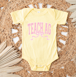 Teach Ag Bow One Piece/T-Shirt (Newborn - Youth XL) - Multiple Colors!