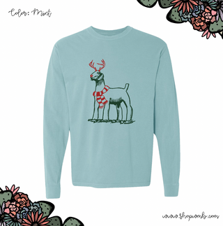 Christmas Reindeer Goat LONG SLEEVE T-Shirt (S-3XL) - Multiple Colors!