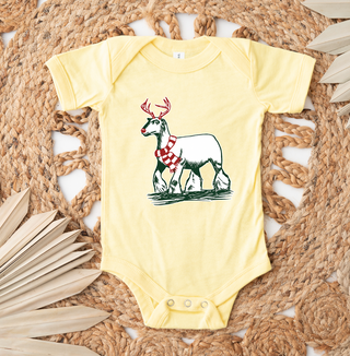 Christmas Reindeer Lamb One Piece/T-Shirt (Newborn - Youth XL) - Multiple Colors!