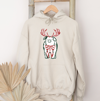 Christmas Reindeer Pig Hoodie (S-3XL) Unisex - Multiple Colors!