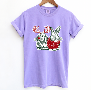 Holiday Rabbit Duo ComfortWash/ComfortColor T-Shirt (S-4XL) - Multiple Colors!