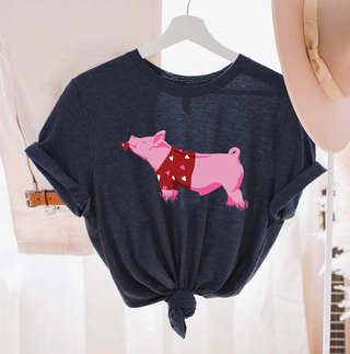 Valentine Sweater Pig T-Shirt (XS-4XL) - Multiple Colors!