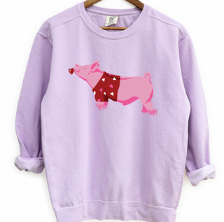 Valentine Sweater Pig Crewneck (S-3XL) - Multiple Colors!