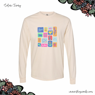 Valentine Agriculture Stamps LONG SLEEVE T-Shirt (S-3XL) - Multiple Colors!