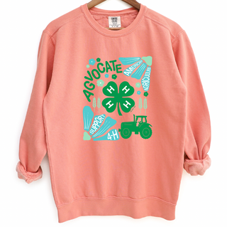 Support 4-H Floral Green Crewneck (S-3XL) - Multiple Colors!