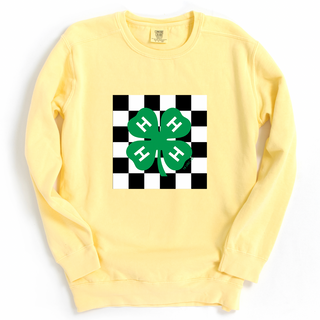 4-H Checker Clover Crewneck (S-3XL) - Multiple Colors!