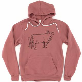 Floral Sketch Dairy Cow Hoodie (S-3XL) Unisex - Multiple Colors!