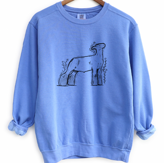 Floral Sketch Lamb Crewneck (S-3XL) - Multiple Colors!