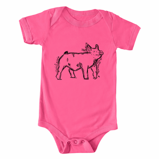 Floral Sketch Pig One Piece/T-Shirt (Newborn - Youth XL) - Multiple Colors!