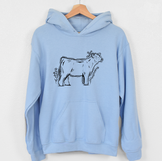 Floral Sketch Cow Hoodie (S-3XL) Unisex - Multiple Colors!