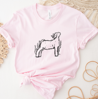 Floral Sketch Goat T-Shirt (XS-4XL) - Multiple Colors!