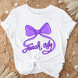 Teach Ag Bow Purple – Bella Canvas T-Shirt