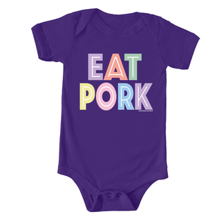 Pastel Lines Eat Pork One Piece/T-Shirt (Newborn - Youth XL) - Multiple Colors!