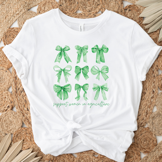 Green Bow Support Women in Ag T-Shirt (XS-4XL) - Multiple Colors!