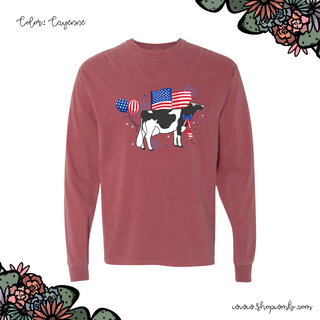 USA Dairy Cow LONG SLEEVE T-Shirt (S-3XL) - Multiple Colors!