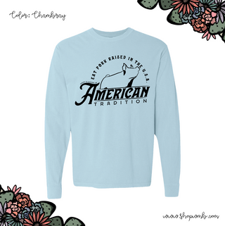 Raised in the USA Hog LONG SLEEVE T-Shirt (S-3XL) - Multiple Colors!