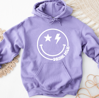 Smile Drink Milk White Ink Hoodie (S-3XL) Unisex - Multiple Colors!