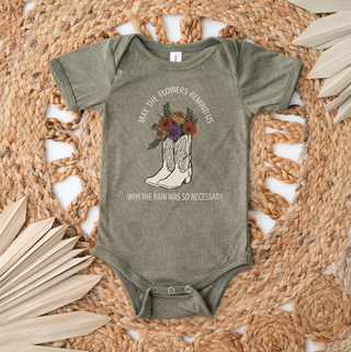 Flowers Remind Us Why The Rain Was So Necessary One Piece/T-Shirt (Newborn - Youth XL) - Multiple Colors!