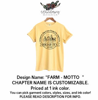 Farm Motto - FFA Chapter Designs - BULK ORDER - READ DESCRIPTION - NOT FOR RETAIL