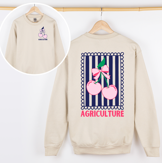 AGVOCATE CHERRY STRIPE CREWNECK - Front & Back